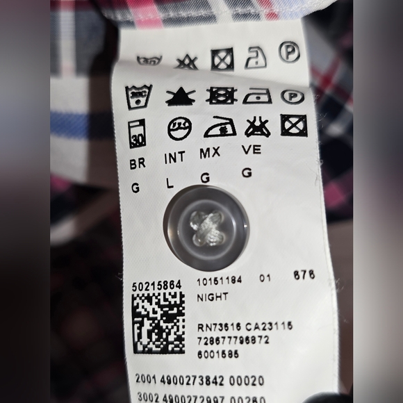 Hugo Boss Slim Fit Plaid Button-up Shirt Men's Size Large - Picture 9 of 10